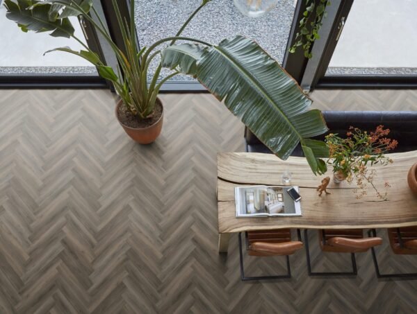 YUP Paddington Herringbone dryback dark grey - PVC Vloeren | Lapy