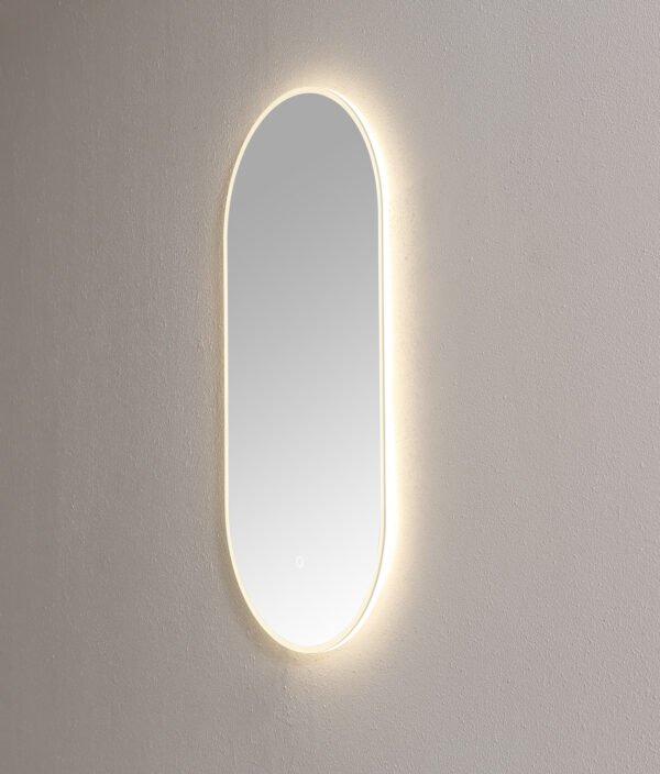 Spiegel ambiance ovaal met LED verlichting, 3 kleur instelbaar & dimbaar incl. spiegelverwarming | Lapy