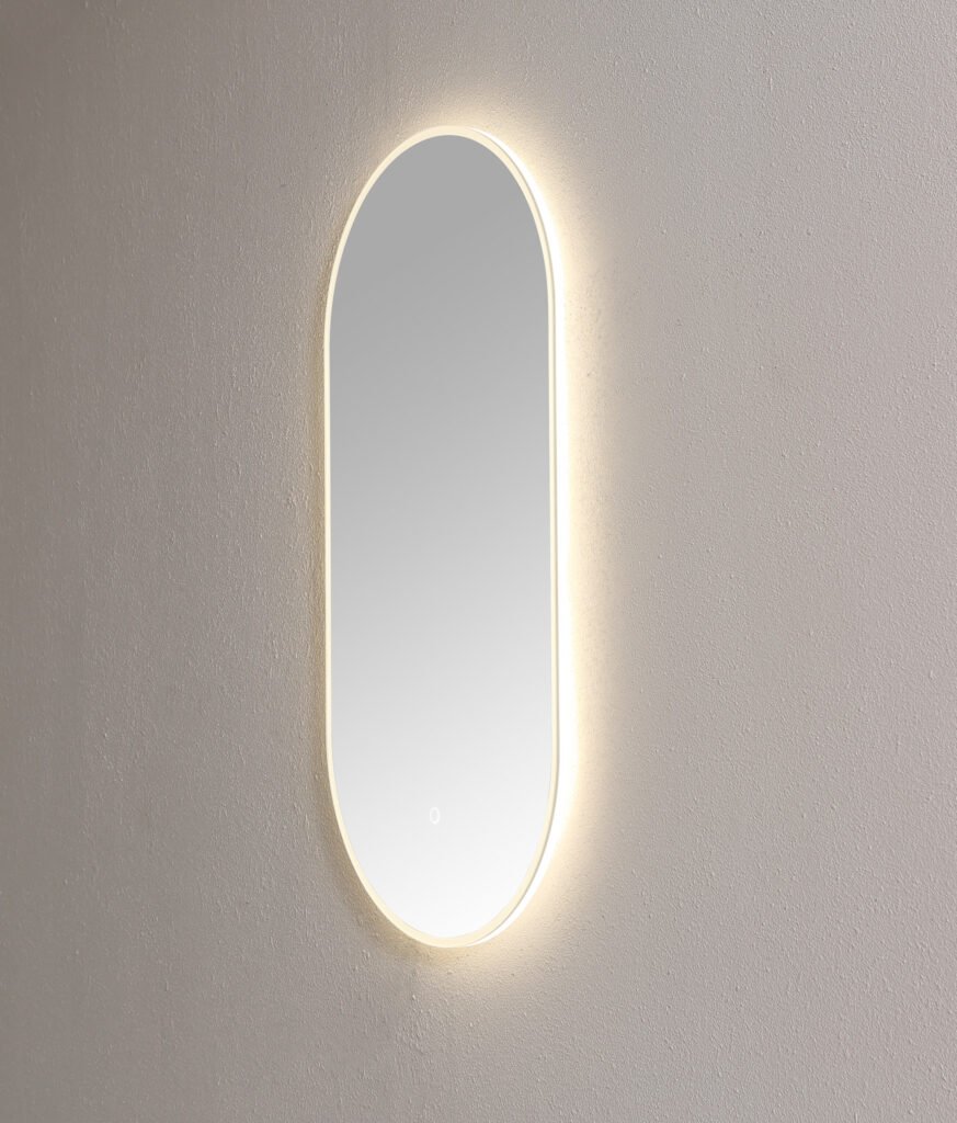 Spiegel ambiance ovaal met LED verlichting, 3 kleur instelbaar & dimbaar incl. spiegelverwarming