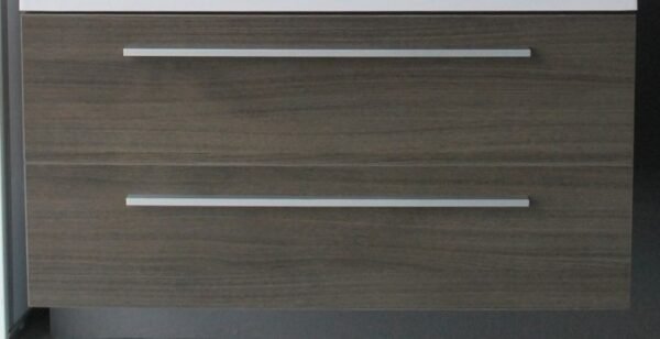 Badmeubel onderkast met aluminium greep 100 Grey Oak OP = OP - Badmeubel onderkast 100 cm | Lapy