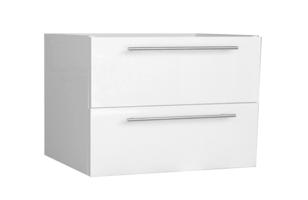 Badmeubel onderkast Compact met handgreep RVS rond 80 Hoogglans Wit OP = OP - Badmeubel onderkast 80 cm | Lapy