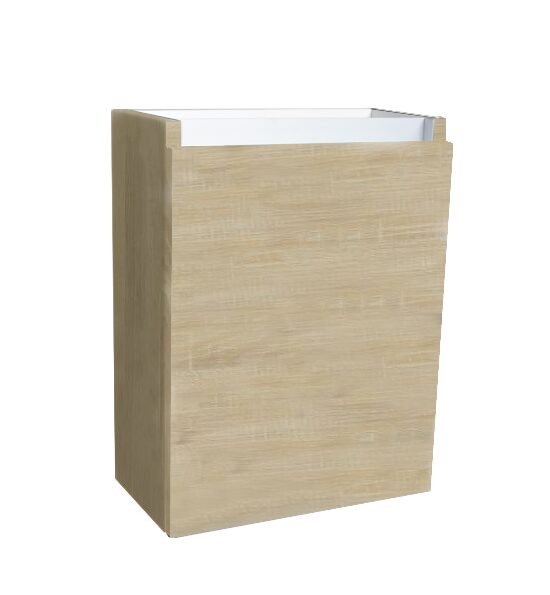 Fonteinkast met greeplijst aluminium Light Wood Rechts Scharnier OP = OP