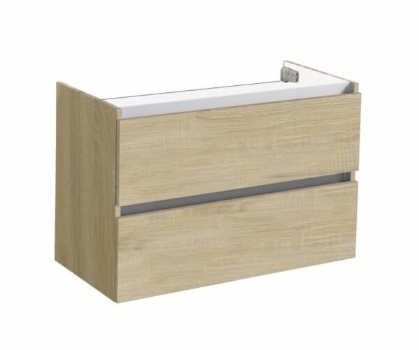 Badmeubel onderkast met greeplijst aluminium 80 Light Wood OP = OP