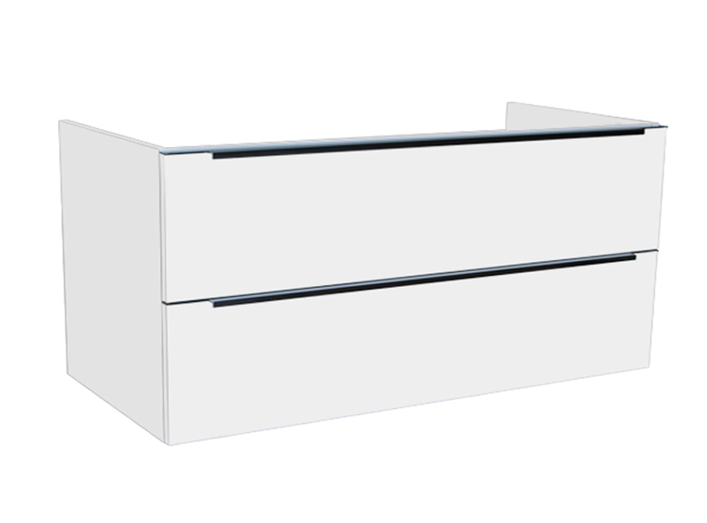 Badmeubel onderkast met luxe opliggende greep 120 Hoogglans Wit OP = OP