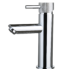 Wastafelmengkraan Mia Chroom met geribbeld knop - Kranen met geribbeld knop Chroom | Lapy