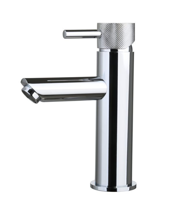 Wastafelmengkraan Mia Chroom met geribbeld knop - Kranen met geribbeld knop Chroom | Lapy