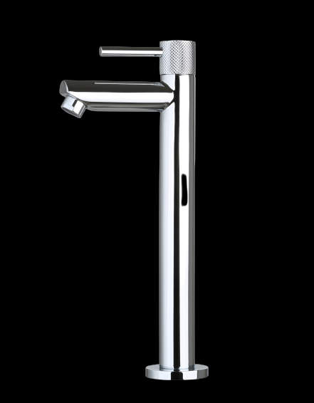 Kranen met geribbeld knop Chroom