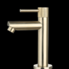 Fonteinkraan rond Goud Geborsteld met geribbeld knop | Lapy