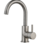 Wastafelmengkraan Largo met draaibare uitloop Gun Metal met geribbeld knop - Kranen met geribbeld knop Gun Metal | Lapy