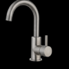 Wastafelmengkraan Largo met draaibare uitloop Gun Metal met geribbeld knop - Kranen met geribbeld knop Gun Metal | Lapy