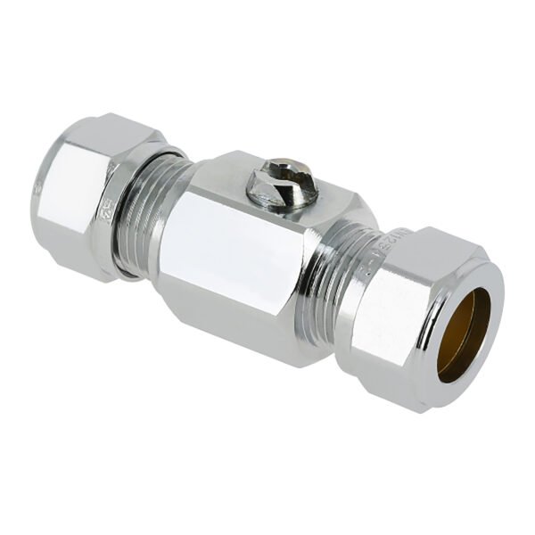 Kogelkraan recht Kiwa 12 mm knel x 12 mm knel verchroomd - Kogelkranen | Lapy