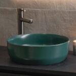 Waskom Keramiek Rond Victoria Color Line incl. clickwaste Mat Jade Groen - Waskom Keramiek Color Line Victoria | Lapy