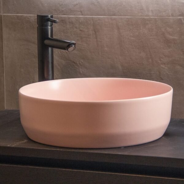 Waskom Keramiek Rond Victoria Color Line incl. clickwaste Mat Pastel Roze - Waskom Keramiek Color Line Victoria | Lapy