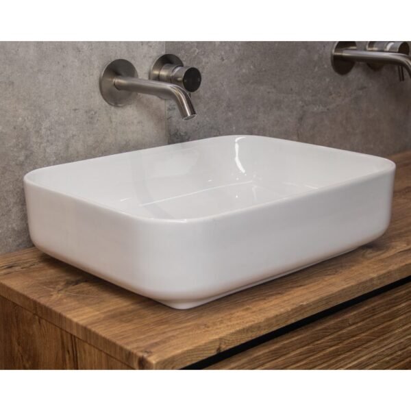 Waskom Keramiek Minerva Color Line incl. clickwaste Glans Wit