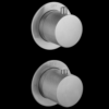 Badset inbouw met box thermostaat, muurbevestiging / doucheslang, staafhanddouche / afwerkringen / rond Gun Metal met | Lapy
