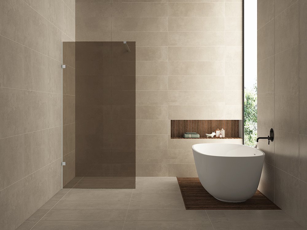 Less inloopdouche 800 x 2000 x 8 mm nano vintage brons glas/chroom