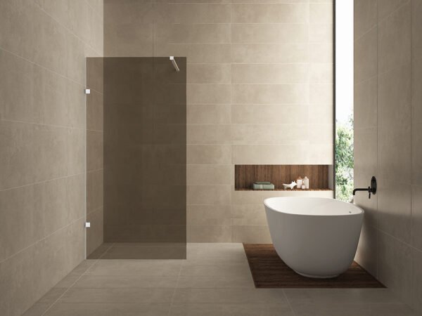 Less inloopdouche 800 x 2000 x 8 mm nano vintage brons glas/mat wit