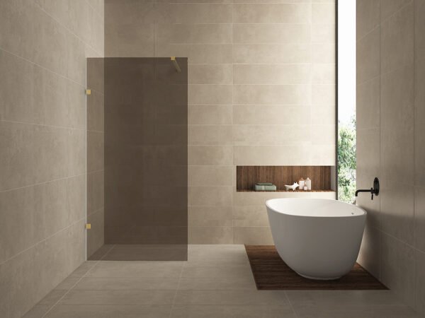 Less inloopdouche 1000 x 2000 x 8 mm nano vintage brons glas/geborsteld messing - Douches | Lapy