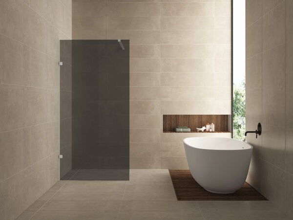 Less inloopdouche 1200 x 2000 x 8 mm nano rookglas/geborsteld staal - Douches | Lapy