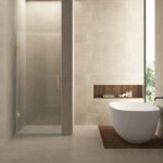 Less nisdeur 1000 x 2000 x 8 mm nano helder glas/geborsteld messing - Douches | Lapy