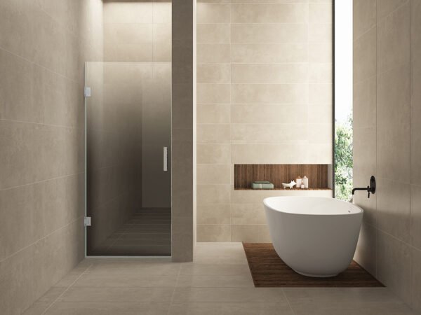 Less nisdeur links 700 x 2000 x 8 mm nano spiegelrook- naar helder glas/geborsteld staal - Douches | Lapy
