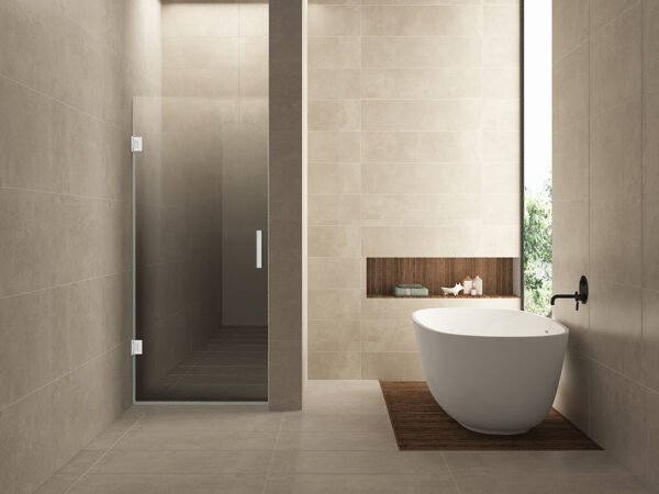 Less nisdeur links 800 x 2000 x 8 mm nano spiegelrook- naar helder glas/mat wit - Douches | Lapy