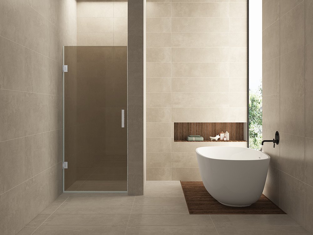 Less nisdeur 900 x 2000 x 8 mm nano vintage brons glas/geborsteld staal