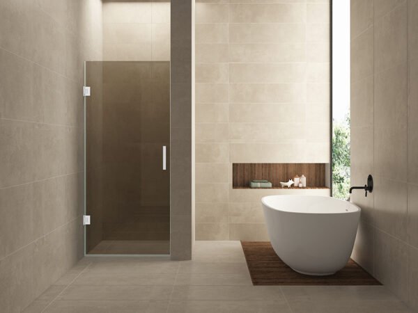 Less nisdeur 900 x 2000 x 8 mm nano vintage brons glas/mat wit