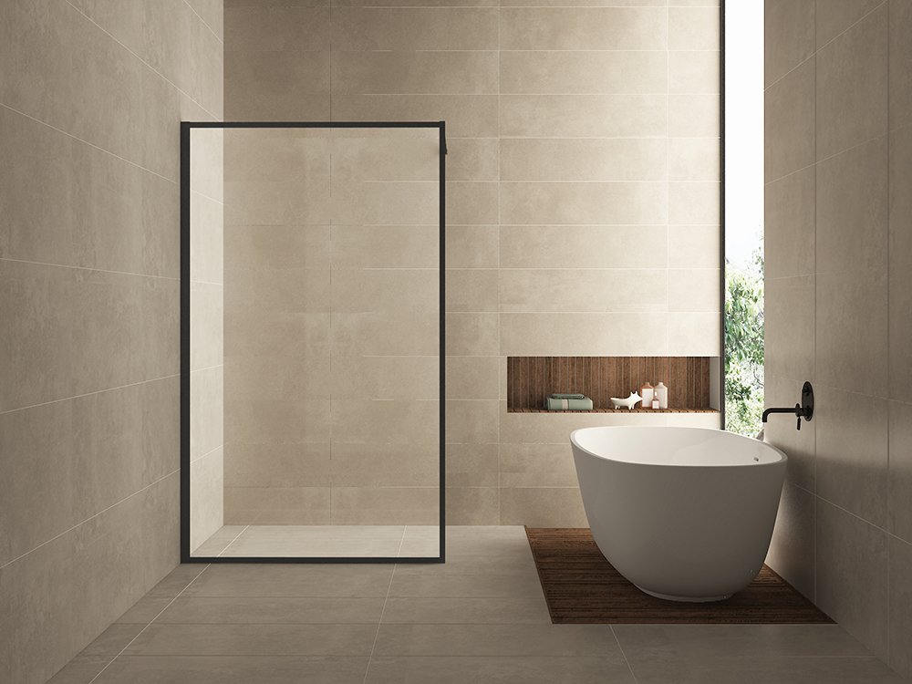 Square inloopdouche 900 x 2000 x 8 mm nano helder glas/mat zwart