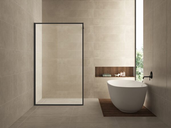 Square inloopdouche 1100 x 2000 x 8 mm nano helder glas/mat zwart