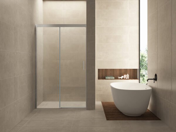 Puerta nisdeur met 1 schuifdeur 1100 x 2000 x 8 mm nano helder glas/chroom - Schuifdeuren | Lapy
