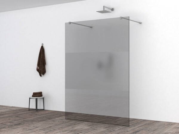 Slim glasplaat 1200 x 2000 x 8 mm nano rookglas met melkglas middenband
