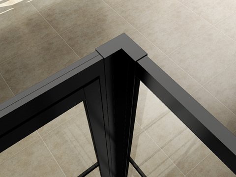 Horizon koppelset inloopdouche met nisdeur mat zwart