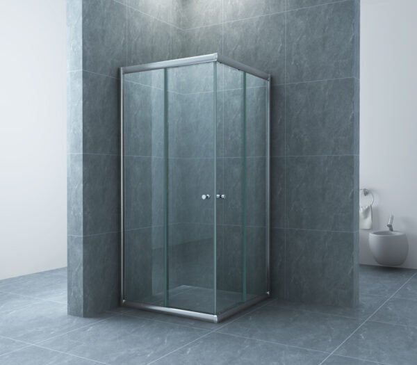 Eco hoekinstap cabine met 2 schuifdeuren 800 x 800 x 1900 x 5 mm nano helder glas/chroom - Douchecabines vierkant | Lapy