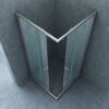 Eco hoekinstap cabine met 2 schuifdeuren 800 x 800 x 1900 x 5 mm nano helder glas/chroom - Douchecabines vierkant | Lapy