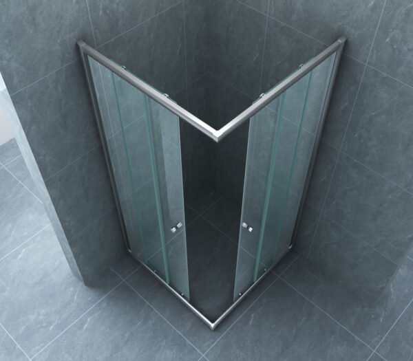 Eco hoekinstap cabine met 2 schuifdeuren 900 x 900 x 1900 x 5 mm nano helder glas/chroom - Douchecabines vierkant | Lapy