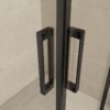 Skyline hoekinstap cabine met 2 schuifdeuren 1000 x 1000 x 2000 x 8 mm nano helder glas/mat zwart | Lapy