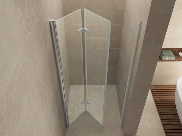 Maki nisdeur vouwbaar links 800 x 2000 x 8 mm nano helder glas/chroom - Vouwdeuren | Lapy