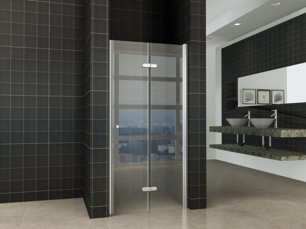 Maki nisdeur vouwbaar rechts 800 x 2000 x 8 mm nano helder glas/chroom - Vouwdeuren | Lapy