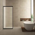 Skyline zijwand voor nis schuifdeur 1000 x 2000 x 8 mm nano helder glas/mat zwart - Zijwanden | Lapy