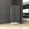 Salone cabine met 1 draaideur 1000 x 1000 x 2000 x 8 mm nano helder glas/mat zwart - Douches | Lapy