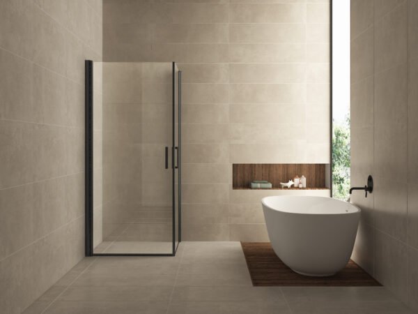 Salone cabine met 2 draaideuren 900 x 900 x 2000 x 8 mm nano helder glas/mat zwart - Douches | Lapy