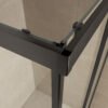 Skyline hoekinstap cabine met 2 schuifdeuren 800 x 800 x 2000 x 8 mm nano helder glas/mat zwart - Douches | Lapy