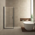 Salone cabine met 1 draaideur 900 x 900 x 2000 x 8 mm nano helder glas/mat zwart - Douchecabines vierkant | Lapy