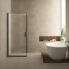 Salone cabine met 1 draaideur 1000 x 1000 x 2000 x 8 mm nano helder glas/mat zwart - Douchecabines vierkant | Lapy