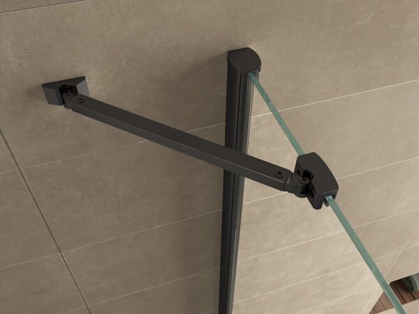 Salone cabine met 1 draaideur 1000 x 1000 x 2000 x 8 mm nano helder glas/mat zwart - Douchecabines vierkant | Lapy