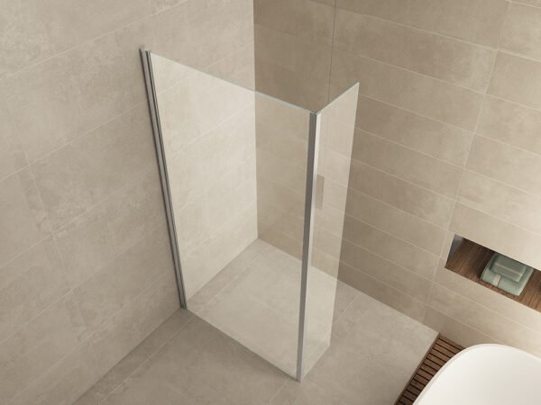 Comfort zijwand met hoekprofiel 400 x 20000 x 10 mm nano helder glas/chroom - Zijwanden | Lapy