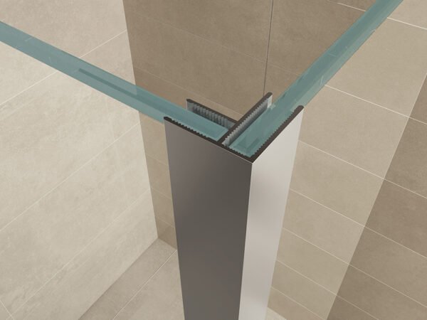 Comfort zijwand met hoekprofiel 400 x 20000 x 10 mm nano helder glas/chroom - Zijwanden | Lapy