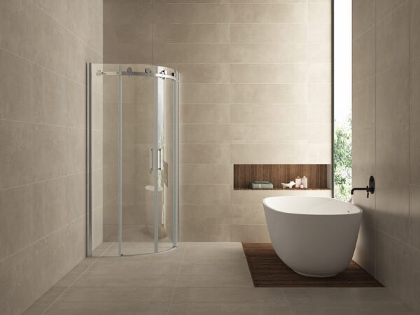 Entra cabine kwartrond met 2 schuifdeuren 900 x 900 x 2000 x 8 mm nano helder glas/chroom - Douchecabines kwartrond | Lapy