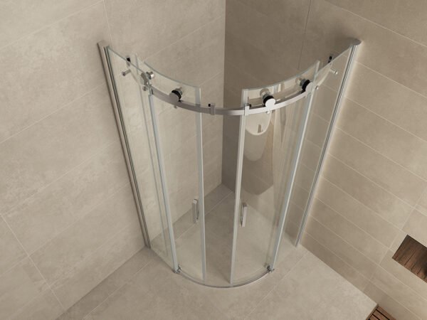 Entra cabine kwartrond met 2 schuifdeuren 900 x 900 x 2000 x 8 mm nano helder glas/chroom - Douchecabines kwartrond | Lapy